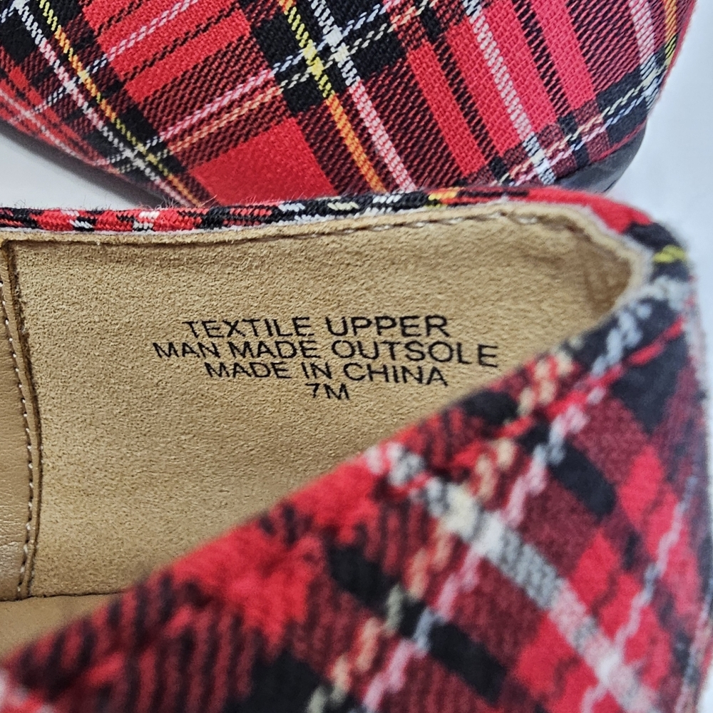 Talbots Francesca Pom-Pom Driving Flats - Tartan Plaid Preppy Classic Shoes 7M - Picture 8 of 8